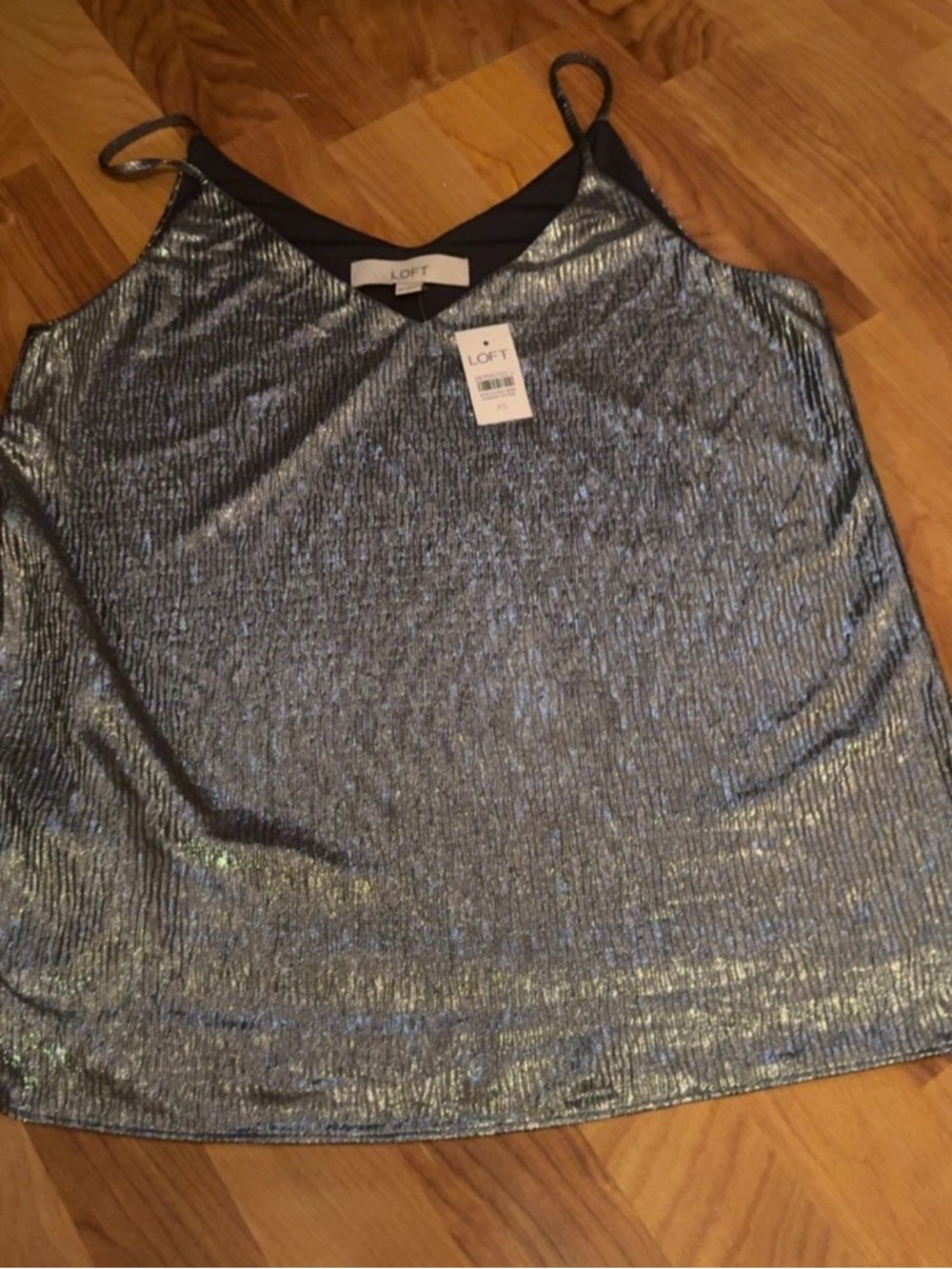 LOFT Silver Shimmer V-Neck Camisole